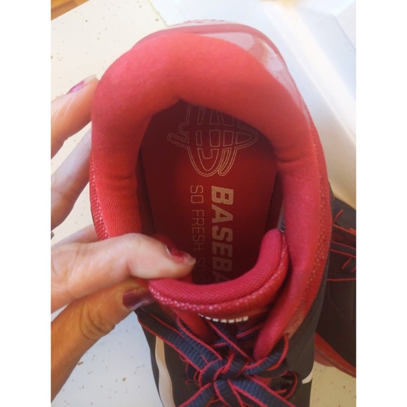 Nike Men's Huarache Pro Low Metal Baseball Cleats NEW 599233 016 Black Red SZ 15 - Picture 6 of 11